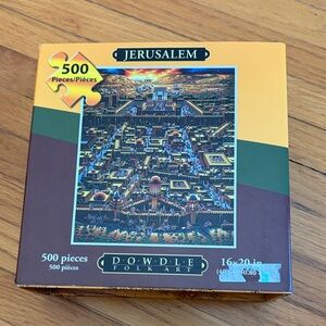 Dowdle Folk Art Jerusalem 500-Piece Puzzle - Brown and Gold